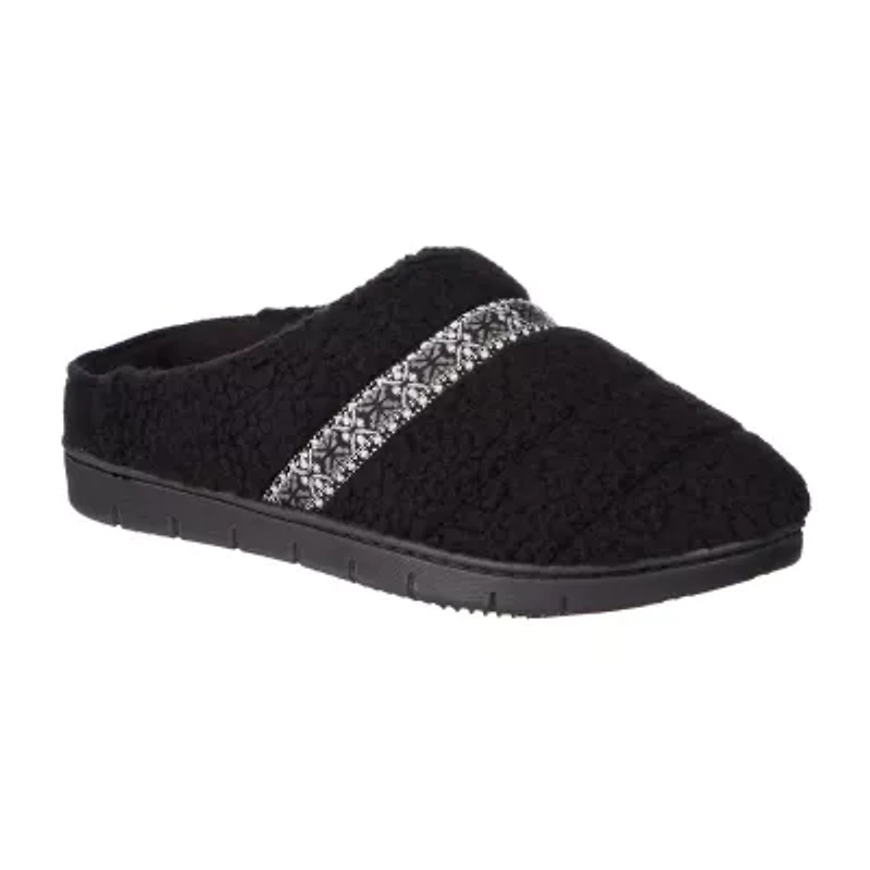 Isotoner Clara Recycled Berber Hoodback Womens Memory Foam Clog Slippers