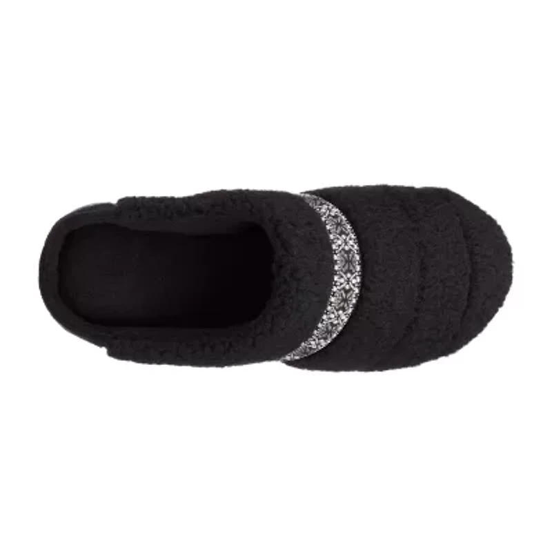 Isotoner Clara Recycled Berber Hoodback Womens Memory Foam Clog Slippers