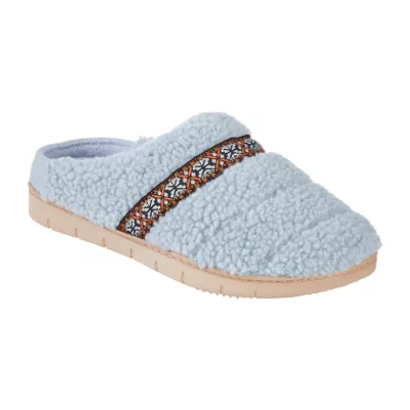 Isotoner Clara Recycled Berber Hoodback Womens Memory Foam Clog Slippers