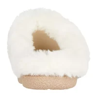 Isotoner Clara Emroidered Microsuede Hoodback Womens Memory Foam Clog Slippers