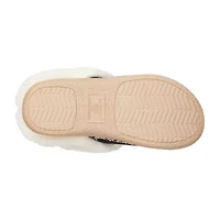 Isotoner Clara Emroidered Microsuede Hoodback Womens Memory Foam Clog Slippers