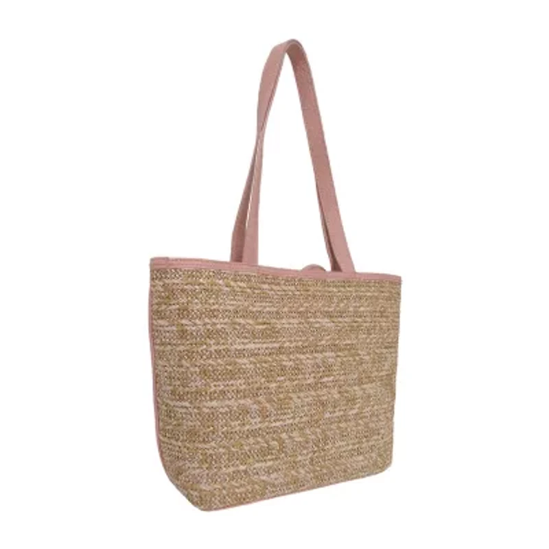 Bueno of California Straw Floral Tote Bag