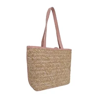 Bueno of California Straw Floral Tote Bag