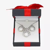 Womens White Cultured Freshwater Pearl Sterling Silver Marquise 2-pc. Jewelry Set