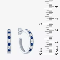 Gemstone Sterling Silver 20mm Hoop Earrings