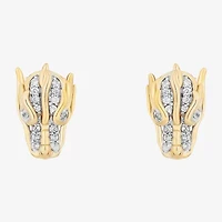 Enchanted Disney Fine Jewelry 1/10 CT. T.W. Natural White Diamond 14K Gold Over Silver 10.5mm Princess Mulan Stud Earrings