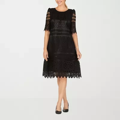 Giovanna Signature Womens Short Sleeve Midi Plus Shift Dress