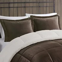 Woolrich Alton Plush to Sherpa Down Alternative Comforter Set with Throw Pillow