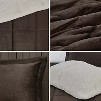 Woolrich Alton Plush to Sherpa Down Alternative Comforter Set with Throw Pillow