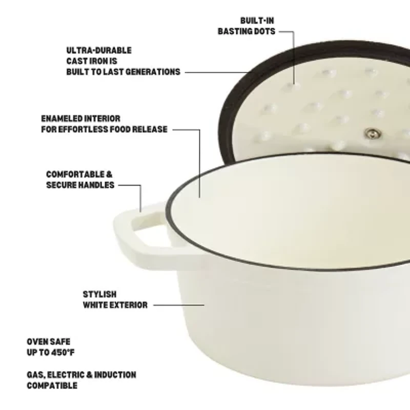 Smith & Clark Cast Iron 5-qt. Round Dutch Oven