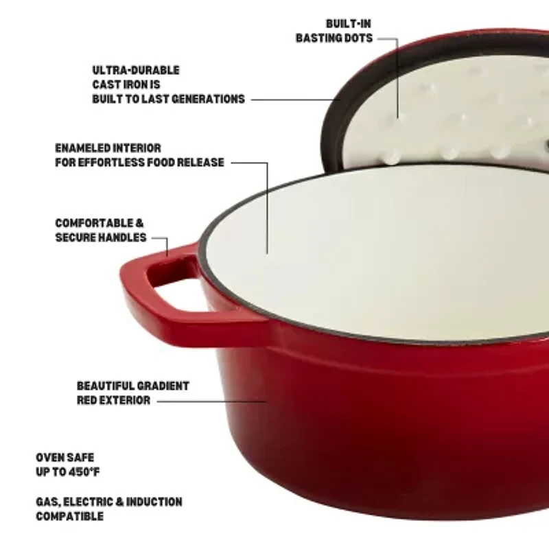 Smith & Clark Cast Iron 5-qt. Round Dutch Oven