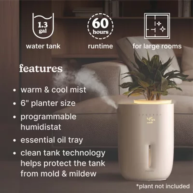 HoMedics Top-Fill Warm + Cool With Planter Humidifier