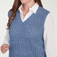 Alfred Dunner Lake Victoria Womens Long Sleeve Layered Sweater