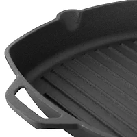 MegaChef Pre-Seasoned Cast Iron 10.4" Griddle with Glass Lid