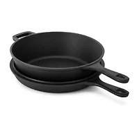 MegaChef Pre-Sesoned Cast Iron 2-In-1 Cookware Set