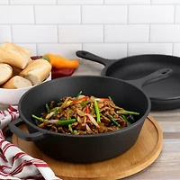 MegaChef Pre-Sesoned Cast Iron 2-In-1 Cookware Set