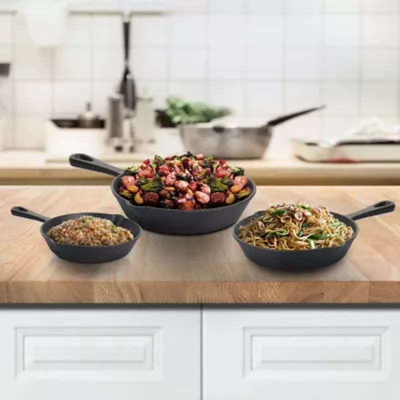 MegaChef Cast Iron 3-pc. Cookware Set