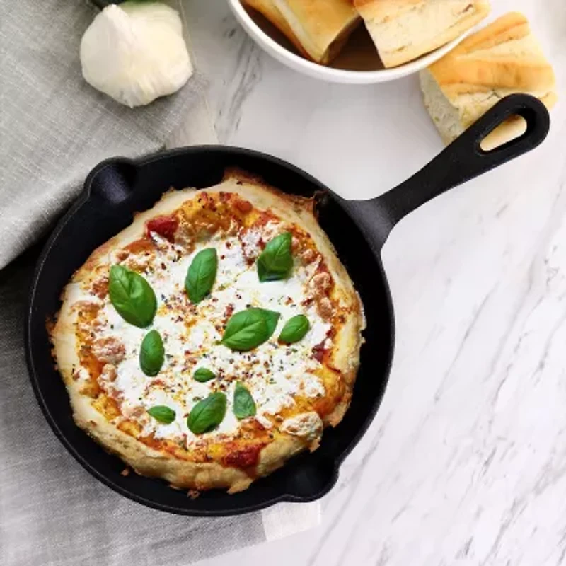 MegaChef Pre-Seasoned Enameled Cast Iron 8" Frying Pan