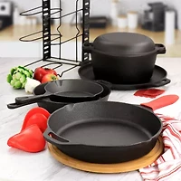MegaChef Pre-Seasoned Cast Iron 12-pc. Cookware Set