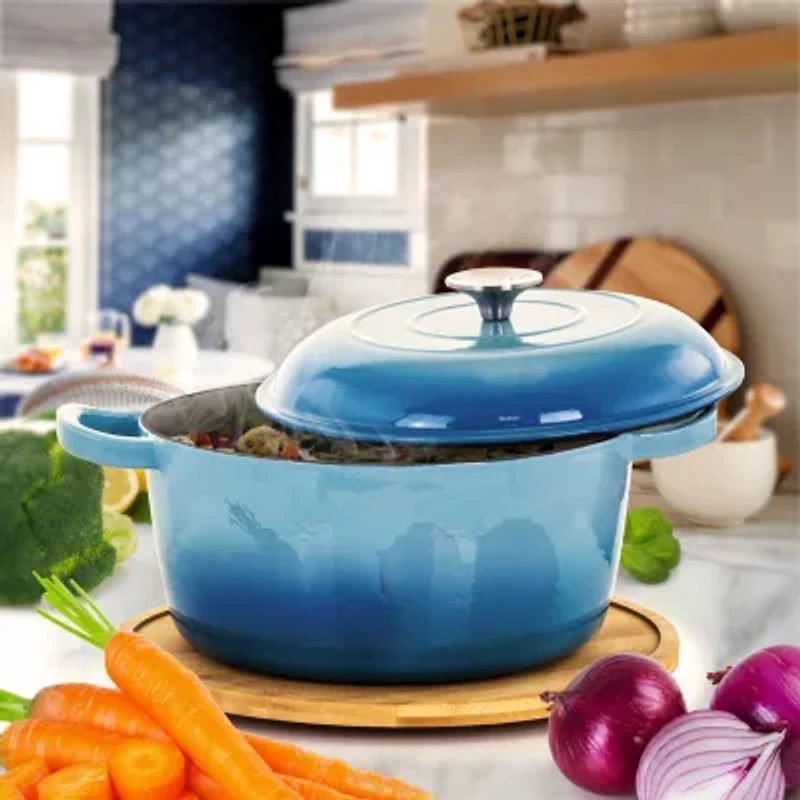 MegaChef Cast Enameled Iron Round 2-pc. Casserole Dish