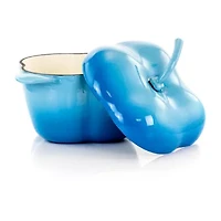 MegaChef 3 Quart Pepper Shape Enameled Cast Iron Casserole