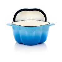 MegaChef 3 Quart Pepper Shape Enameled Cast Iron Casserole