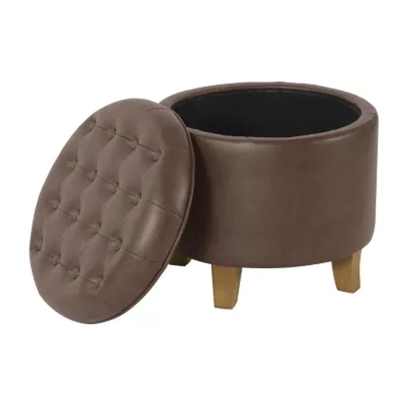 HOMEPOP Homepop Storage Tufted Lift-Top Ottoman