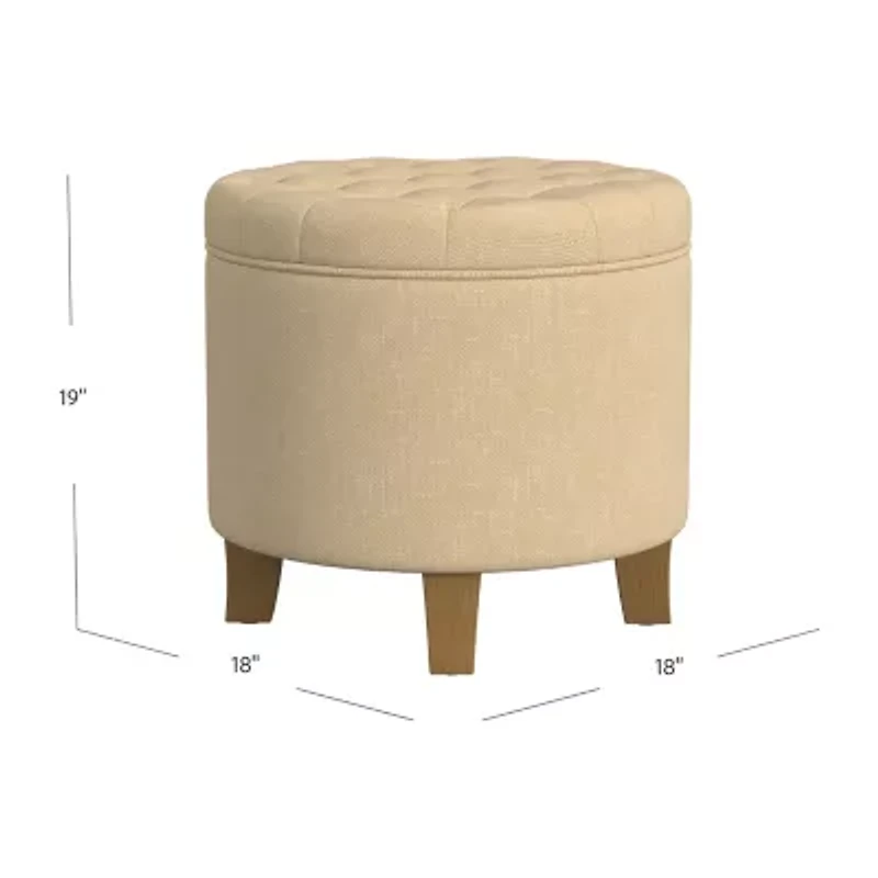 HOMEPOP Homepop Storage Tufted Lift-Top Ottoman