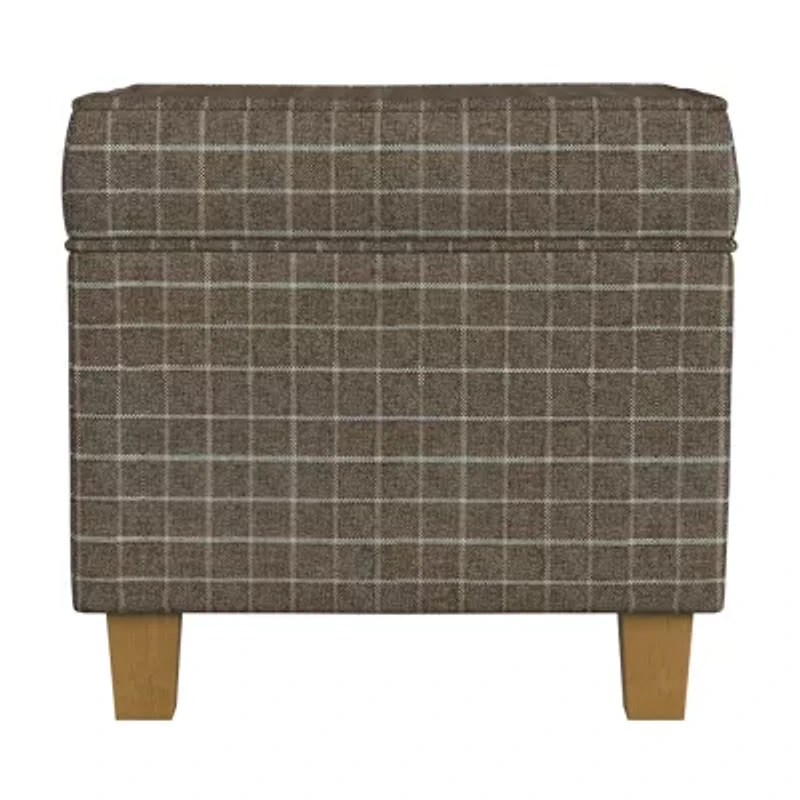 Homepop Storage Lift-Top Upholstered Striped Ottoman