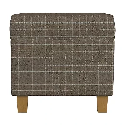 Homepop Storage Lift-Top Upholstered Striped Ottoman