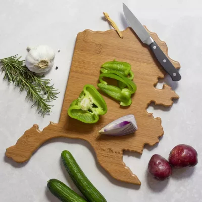 Totally Bamboo State Shaped Serving and Cutting Board Artwork by Summer Stokes