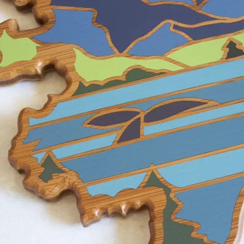 Totally Bamboo State Shaped Serving and Cutting Board Artwork by Summer Stokes