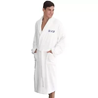 Linum Home Textiles Embroidered Dad Terry Bathrobe Unisex Adult Cloth Long Sleeve Length Robe