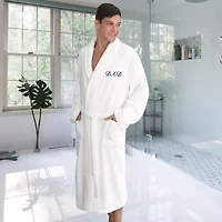 Linum Home Textiles Embroidered Dad Terry Bathrobe Unisex Adult Cloth Long Sleeve Length Robe