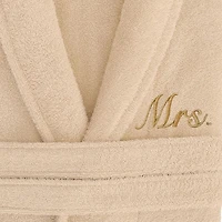 Linum Home Textiles Embroidered Mrs Terry Bathrobe Unisex Adult Cloth Long Sleeve Length Robe