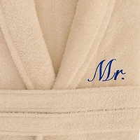 Linum Home Textiles Embroidered Mr Terry Bathrobe Unisex Adult Cloth Long Sleeve Length Robe