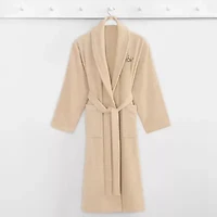 Linum Home Textiles Embroidered Cheetah Crown Terry Bathrobe Unisex Adult Cloth Long Sleeve Length Robe