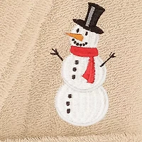 Linum Home Textiles Embroidered Snowman Terry Bathrobe Unisex Adult Cloth Long Sleeve Length Robe