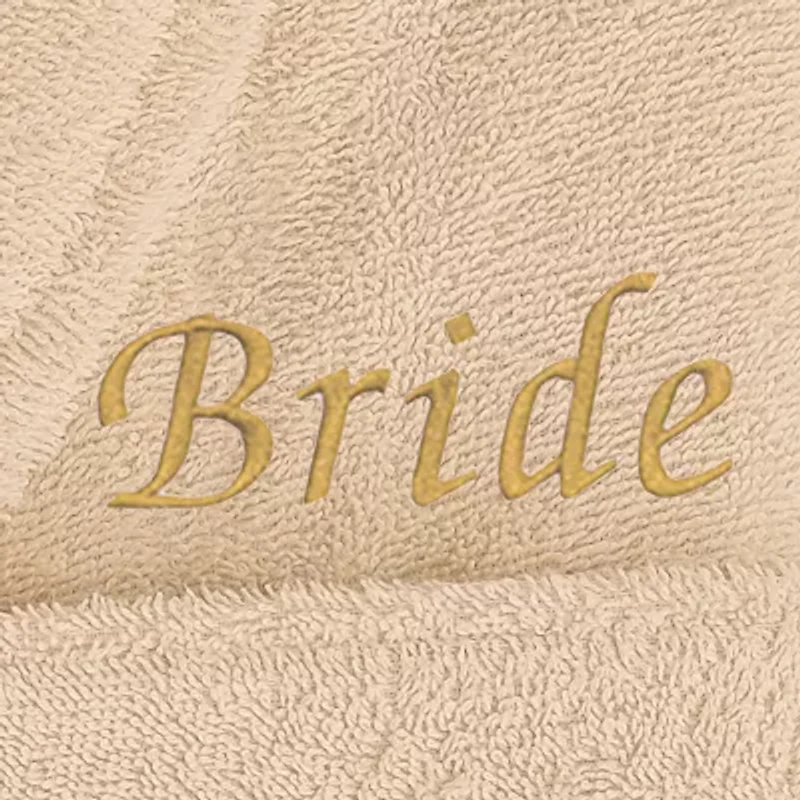 Linum Home Textiles Embroidered Bride Terry Bathrobe Unisex Adult Cloth Long Sleeve Length Robe