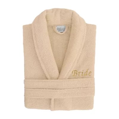 Linum Home Textiles Embroidered Bride Terry Bathrobe Unisex Adult Cloth Long Sleeve Length Robe