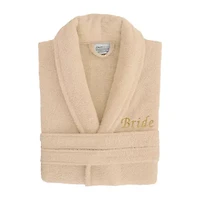 Linum Home Textiles Embroidered Bride Terry Bathrobe Unisex Adult Cloth Long Sleeve Length Robe