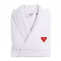 Linum Home Textiles Embroidered I Love You Mom Terry Bathrobe Unisex Adult Cloth Long Sleeve Length Robe