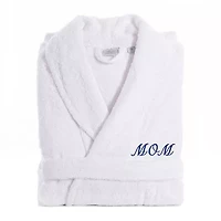Linum Home Textiles Embroidered Mom Terry Bathrobe Unisex Adult Cloth Long Sleeve Length Robe