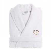 Linum Home Textiles Embroidered I Love You Terry Bathrobe Unisex Adult Cloth Long Sleeve Length Robe