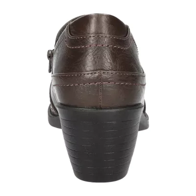 Easy Street Womens Joplin Block Heel Booties