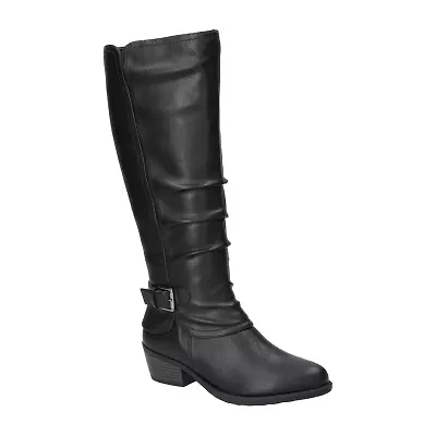 Easy Street Womens Tenille Block Heel Riding Boots