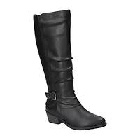 Easy Street Womens Tenille Block Heel Riding Boots
