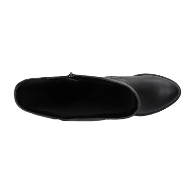 Easy Street Womens Tenille Block Heel Riding Boots