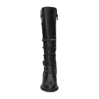 Easy Street Womens Tenille Plus Wide Calf Block Heel Riding Boots