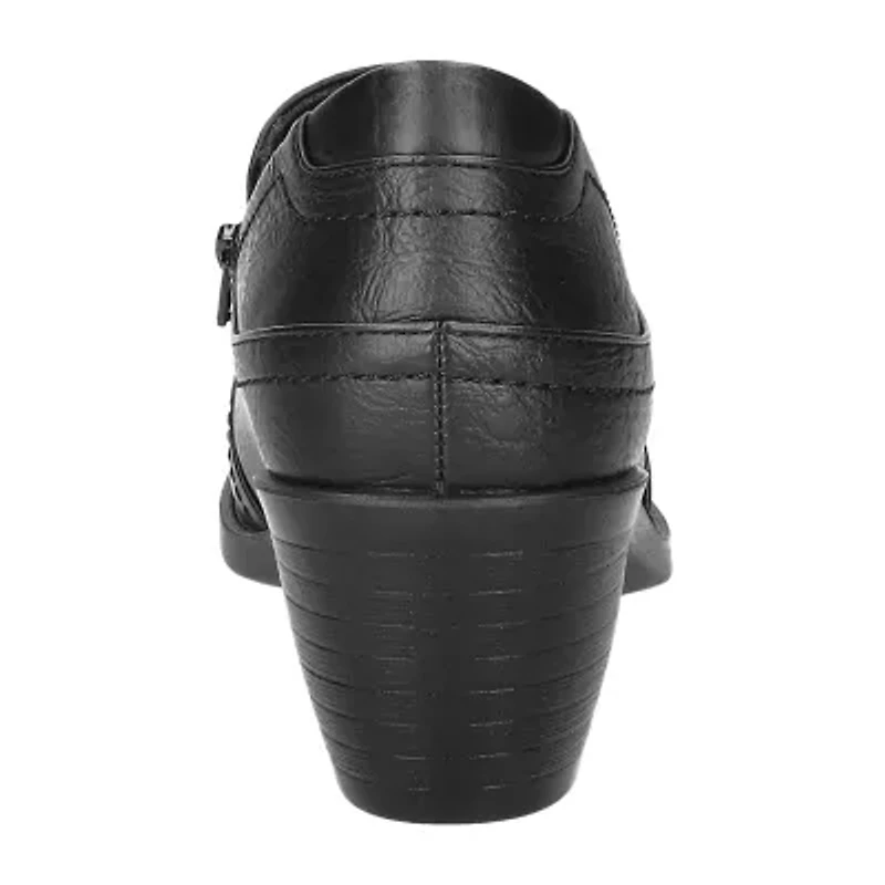 Easy Street Womens Joplin Block Heel Booties